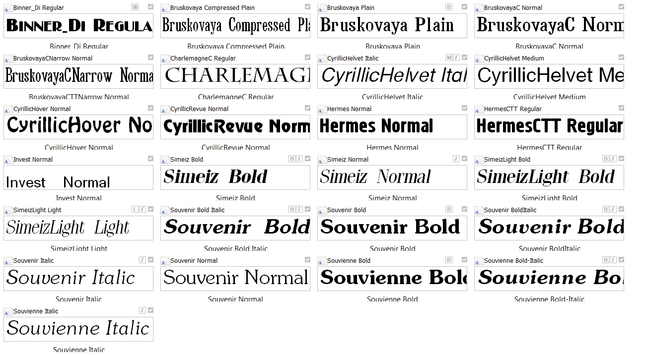 Набор из 179 разных шрифтов для windows