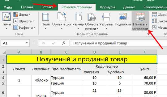 Печать шапки таблицы на каждой странице в excel — tutorexcel.ru
