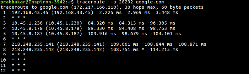 Traceroute command для linux