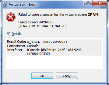 Устраняем ошибку 0x80004005 в virtualbox