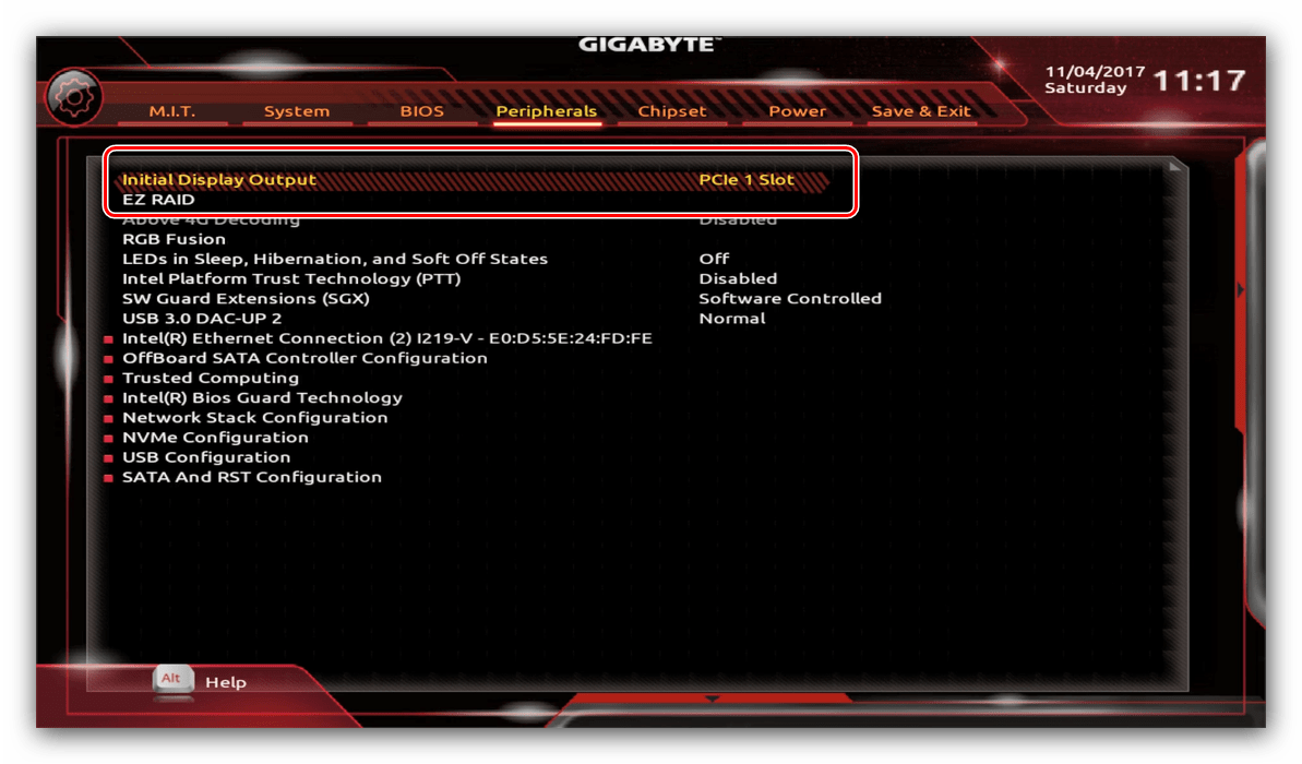 Initialize display. Initialize display