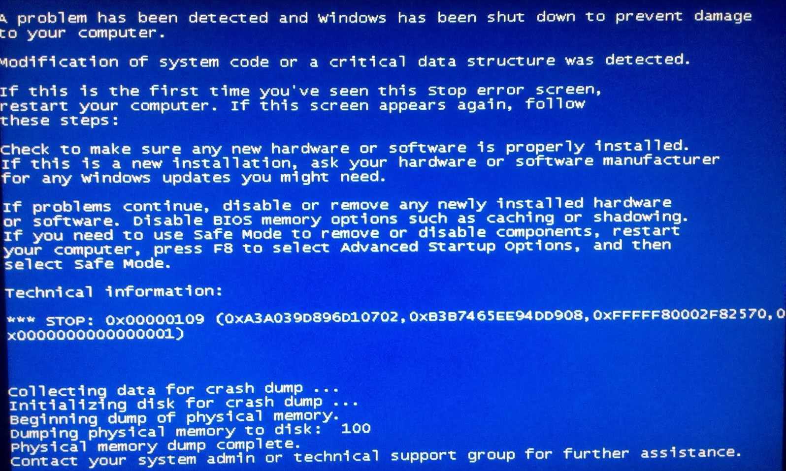 Синий экран ошибка 0x0000007b: inaccessible_boot_device