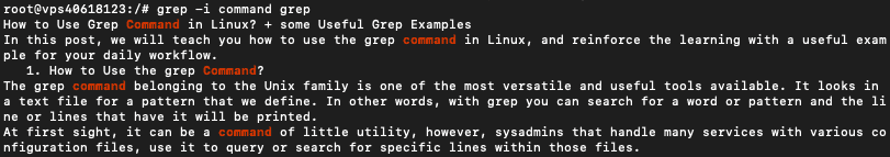 Linux grep binary file matches