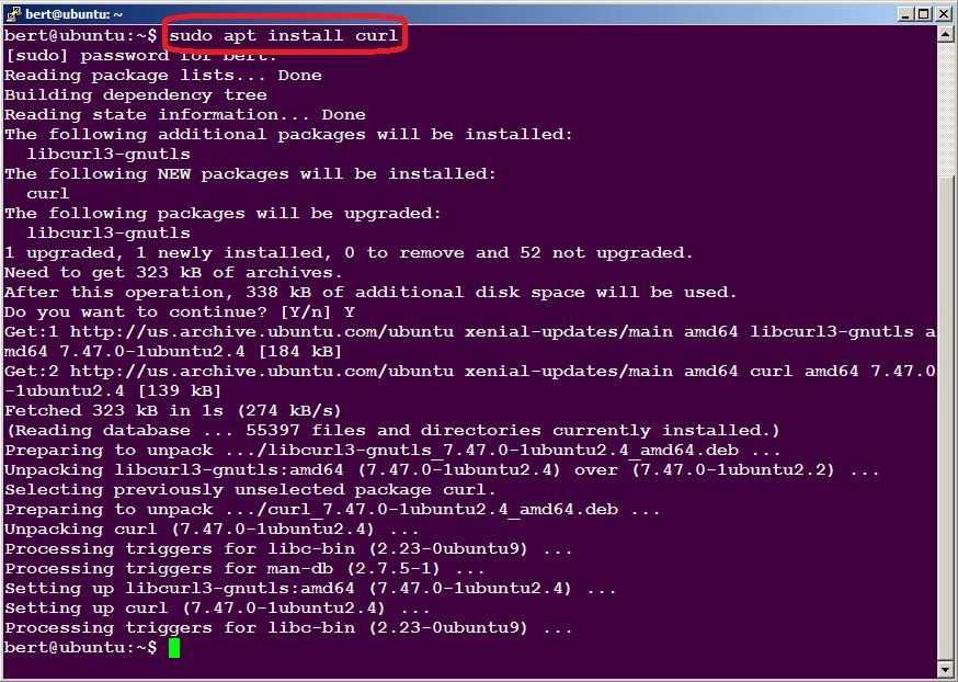 Как установить и использовать curl в ubuntu 20.04 - настройка linux