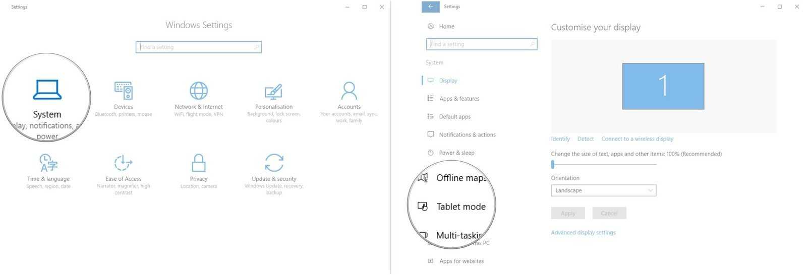 Find display