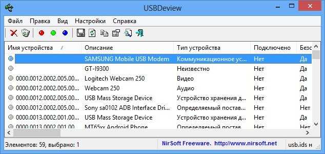 USBDeview — небольшая бесплатная программка как раз предназначенная для работы с драйверами внешних устройств Не важно, когда и какое именно устройство вы подключали к своему компьютеру