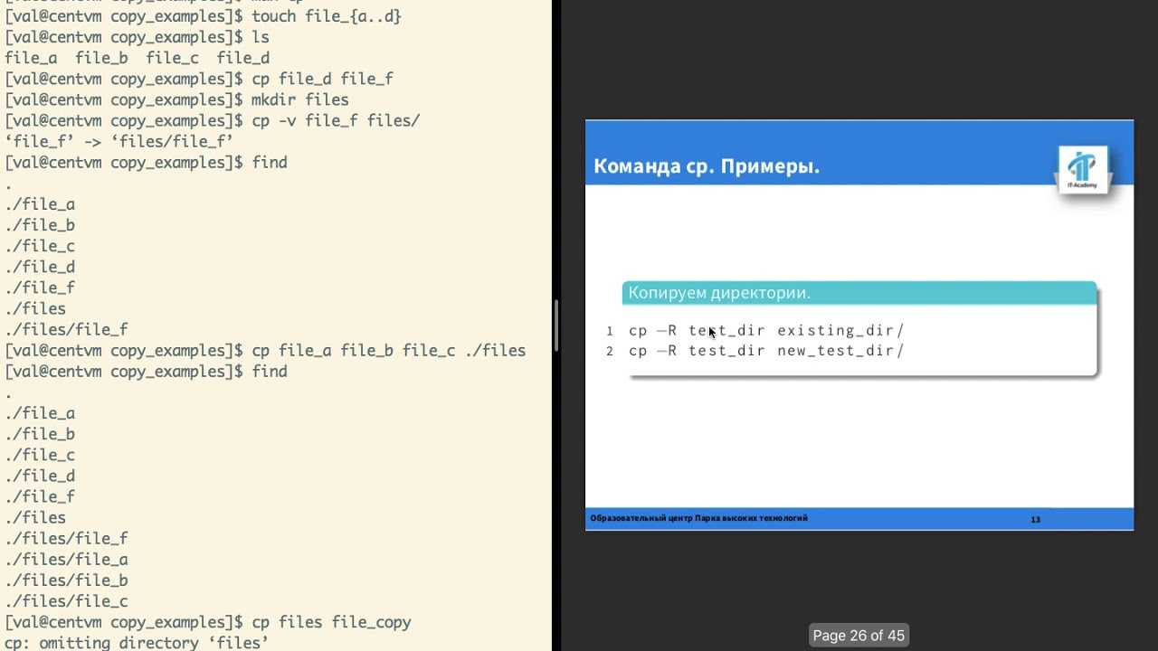 Как скопировать файл в linux через терминал (ubuntu, debian и т.д.)
