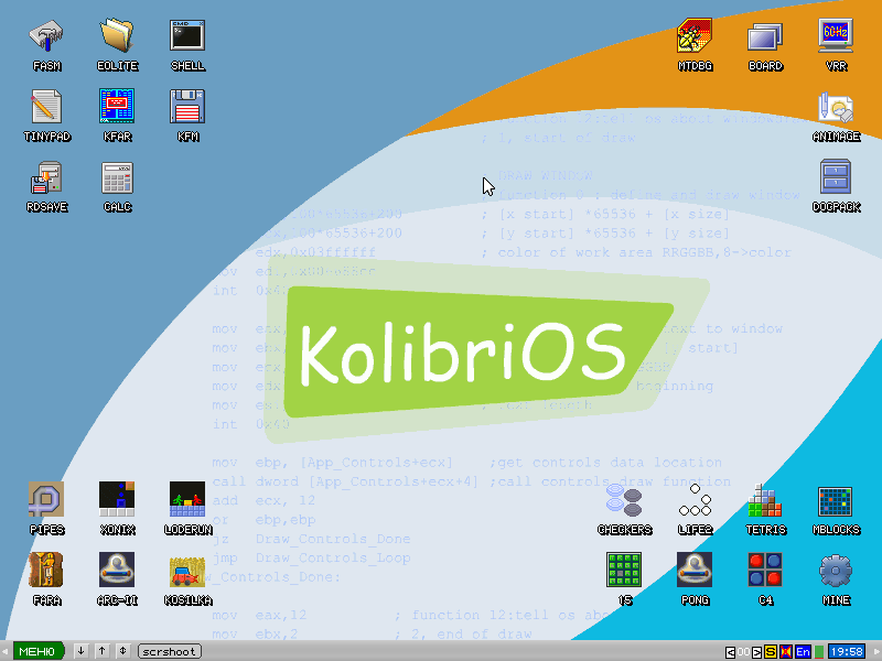 KolibriOS, разработанная программистами-энтузиастами стран СНГ KolibriOS можно порекомендовать программистам, желающим попробовать свои силы в изучении ассемблера