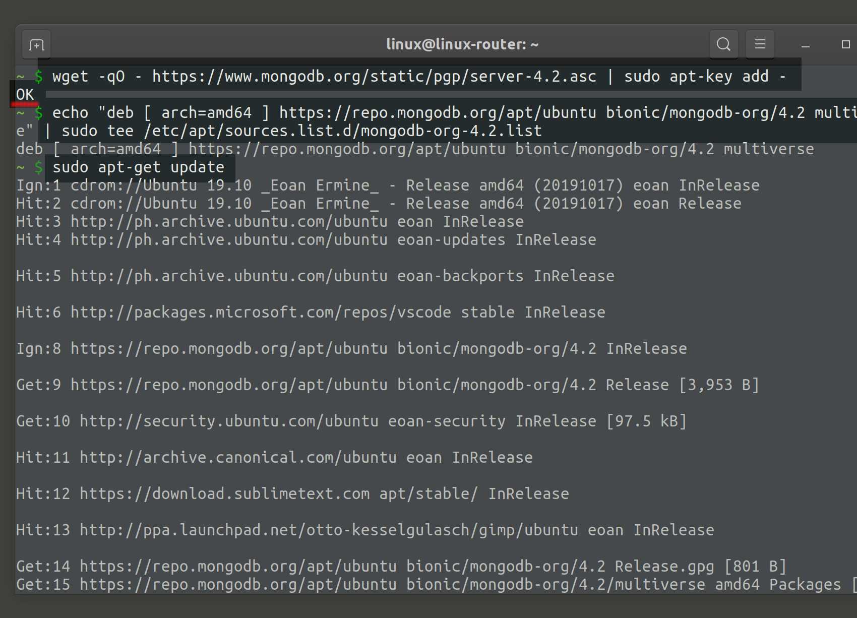 Создание резервных копий, восстановление и миграция базы данных mongodb в ubuntu 20.04