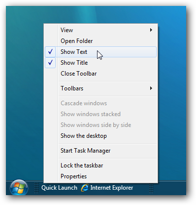 Восстанавливаем панель быстрого запуска Quick Launch Toolbar Советы и рекомендации