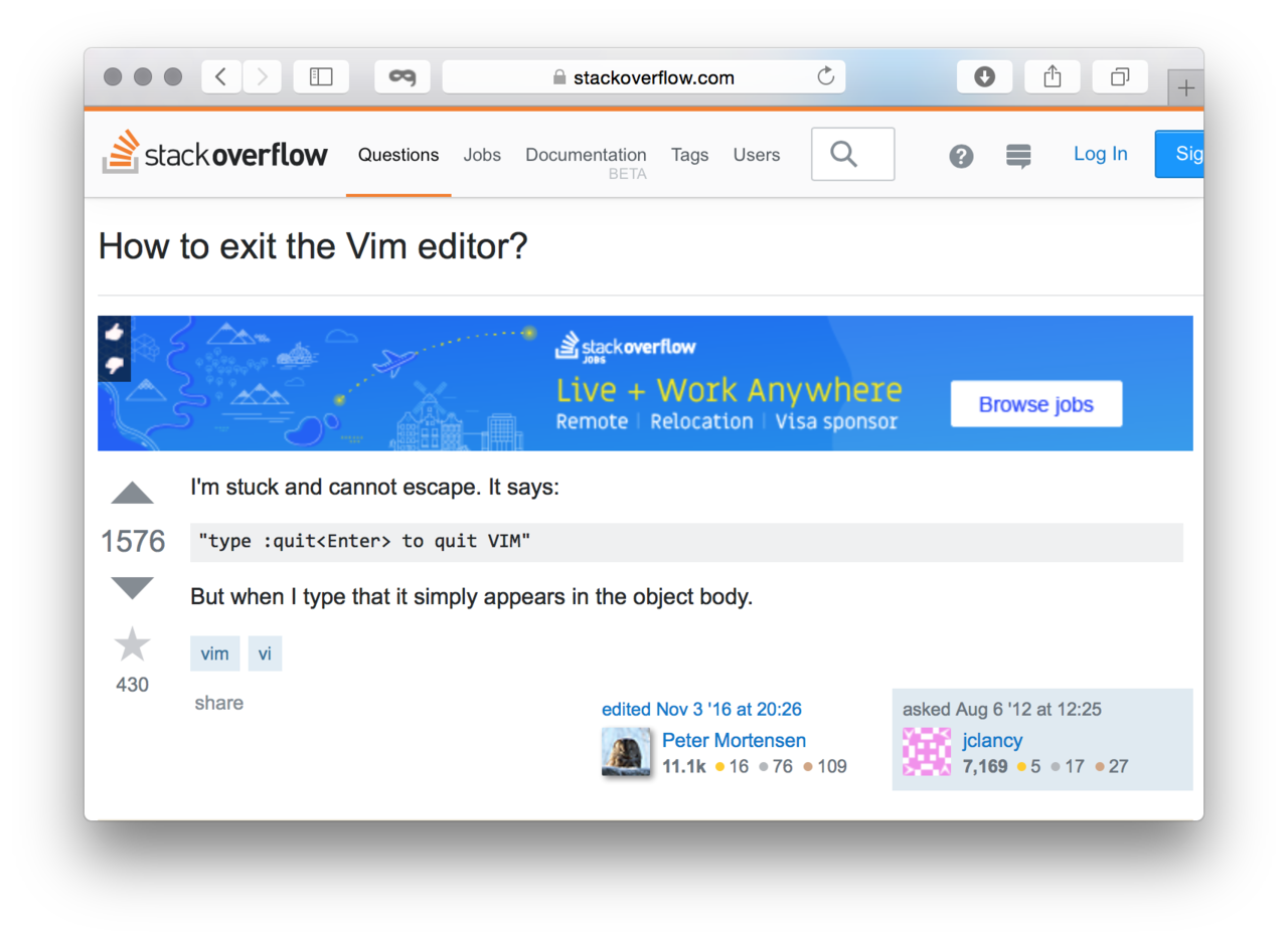 Выйти из редактора vi / vim и как сохранить файл в vi / vim