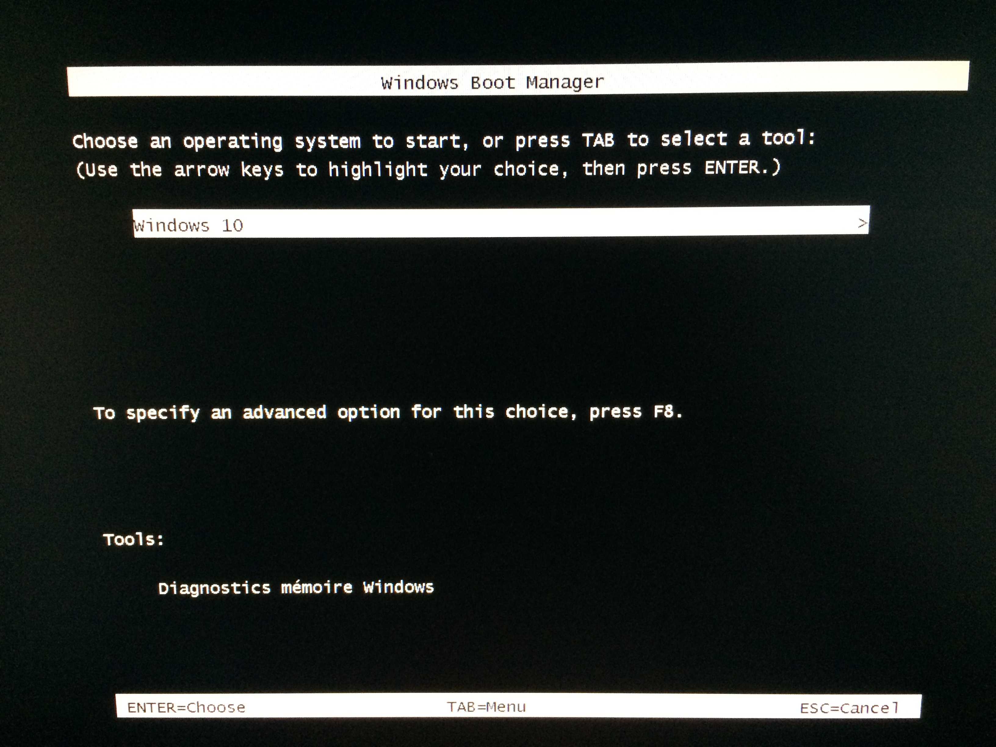Windows boot manager ssd