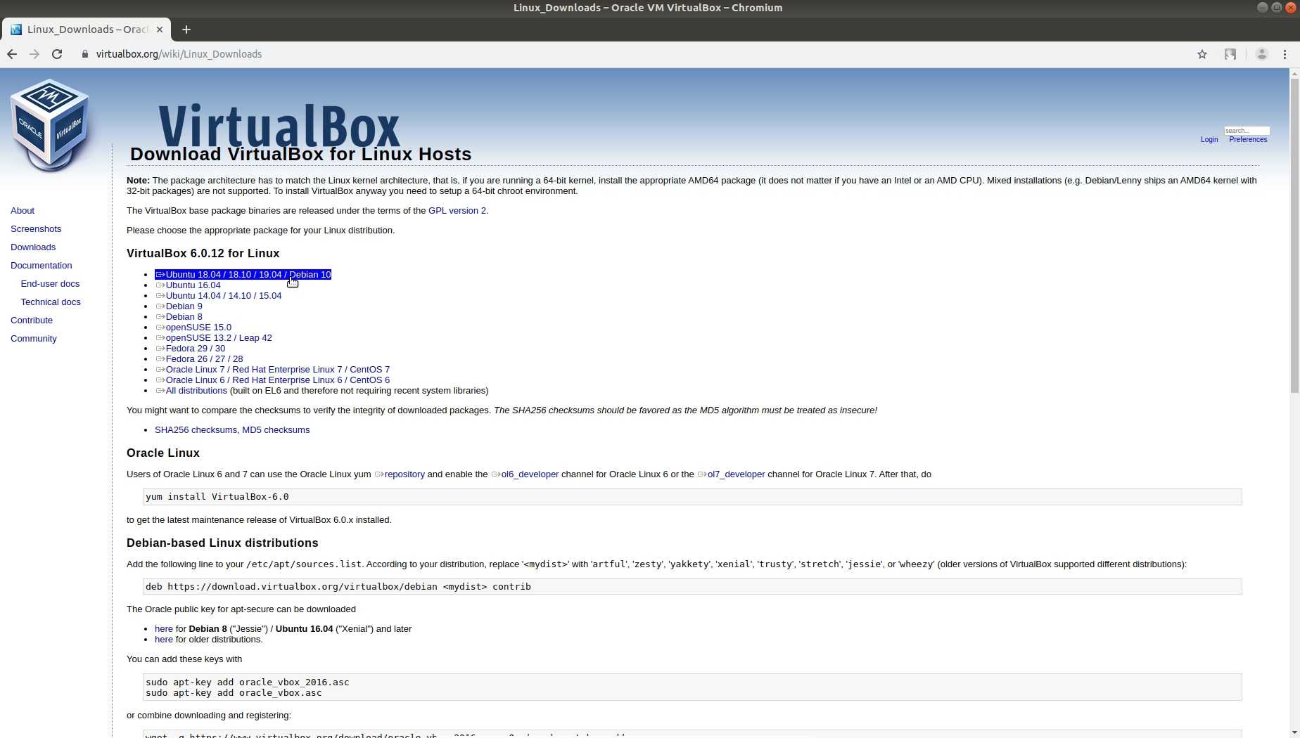 Как установить linux на virtualbox?