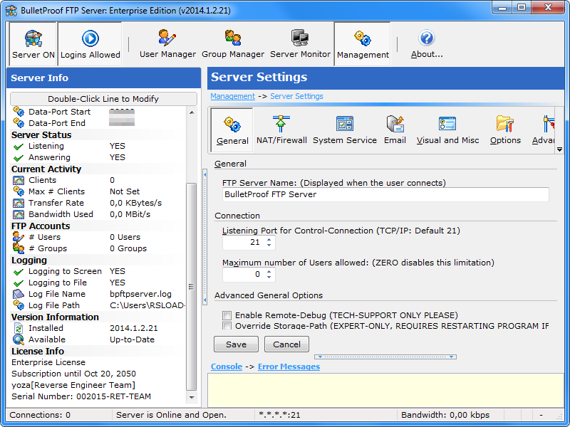 Proftpd - настройка ftp-сервера с хранением списка пользователей в бд mysql и поддержкой tls шифрования | muff.kiev.ua