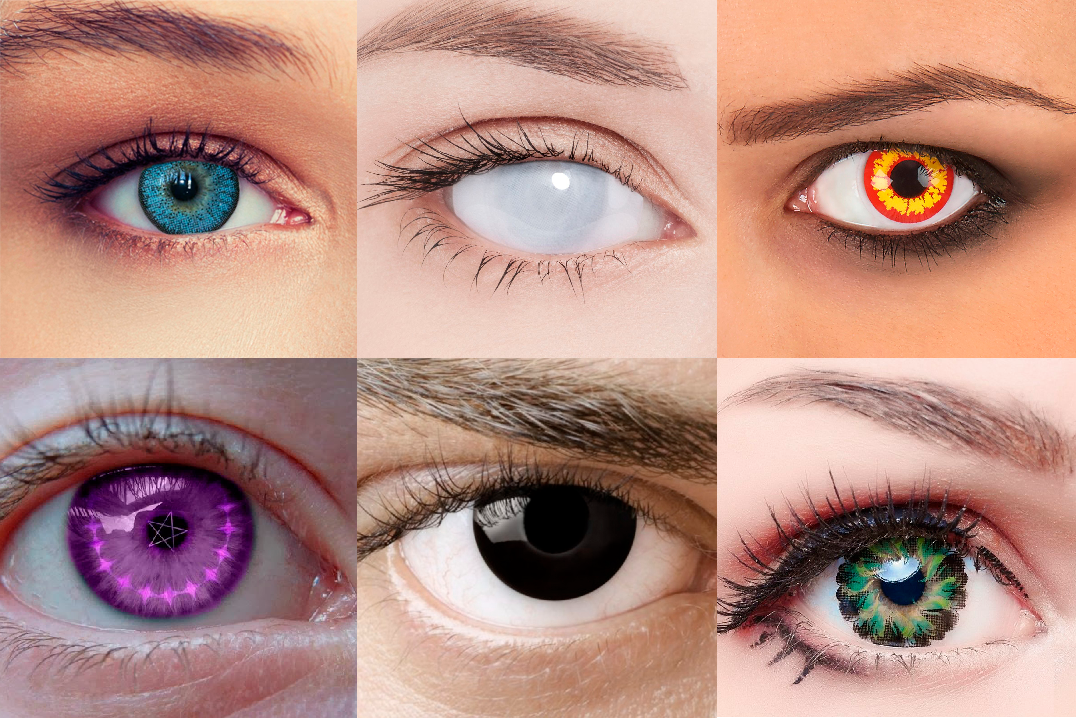 Худший цвет глаз. Линзы Незуко. Линзы u2. Разноцветные линзы для глаз. Глазные линзы цветные.