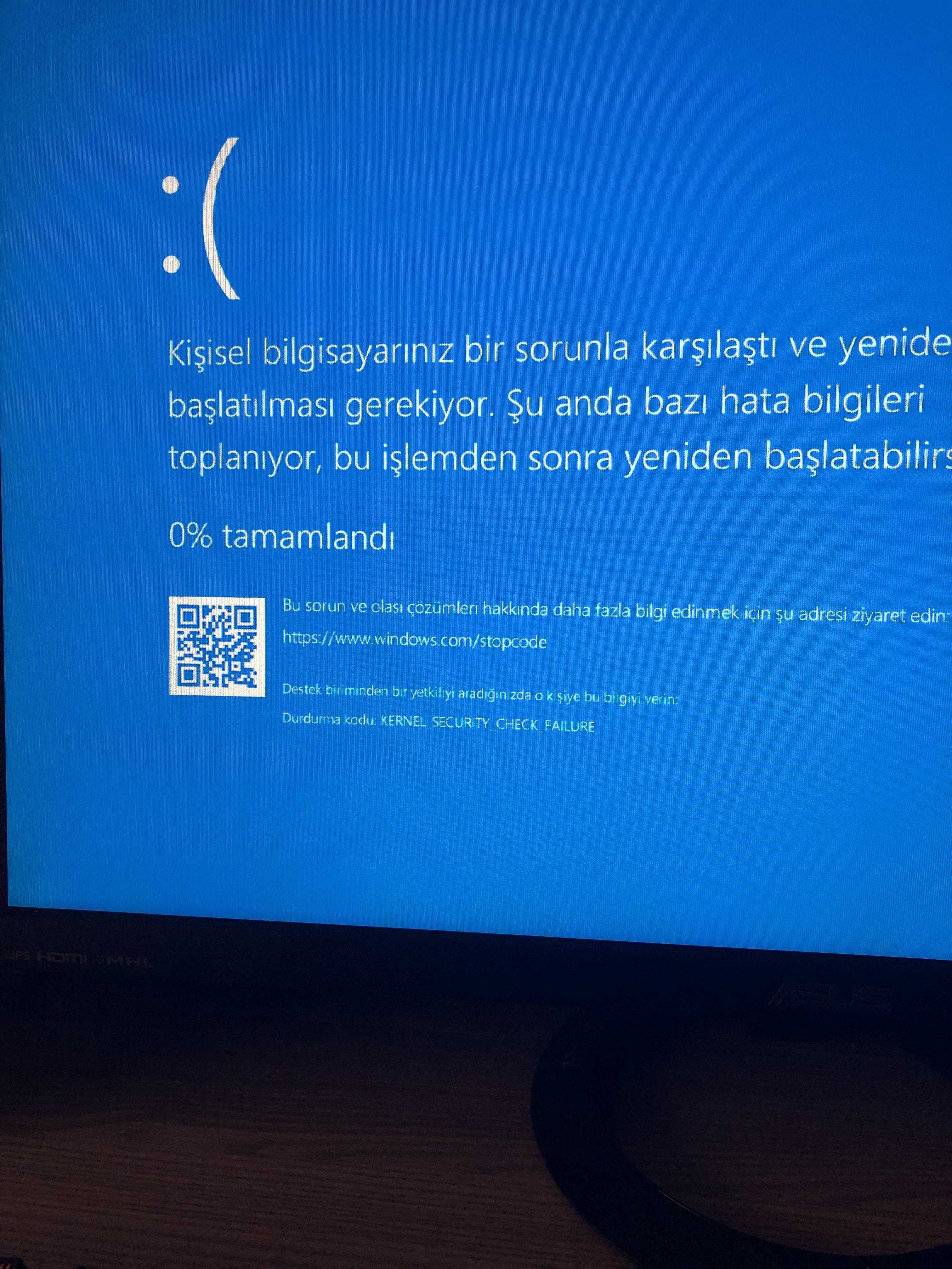 Kernel security check failure error in windows 10